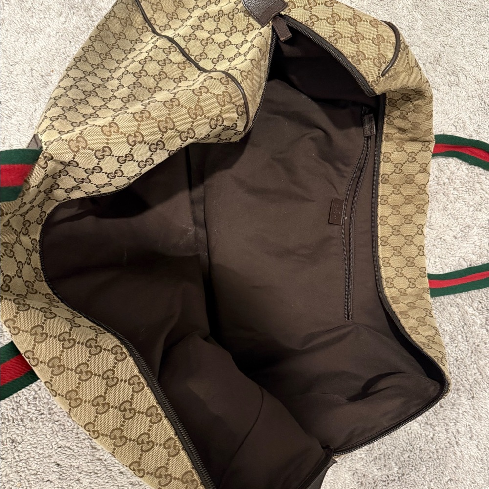 Gucci Beige Monogram Web Large Duffle Bag